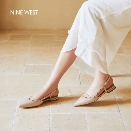 【商场同款】Nine West/玖熙凉鞋女尖头气质铆钉宴会气质包头凉鞋图片