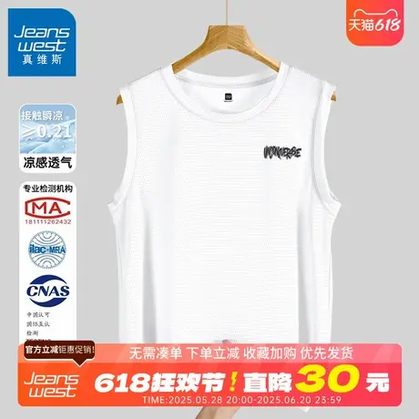 GV真维斯冰丝网眼背心男款夏季薄款无袖t恤美式潮牌运动马甲男B图片
