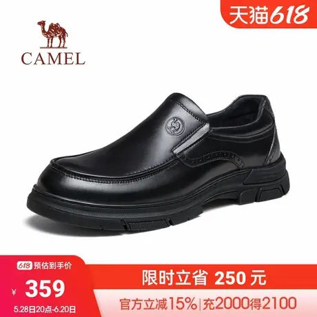骆驼男鞋2024秋季新款真皮一脚蹬爸爸鞋英伦父亲商务正装休闲皮鞋商品大图