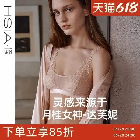【月桂女神】遐法式蕾丝内衣女轻薄抹胸式防凸点平胸中小胸文胸图片
