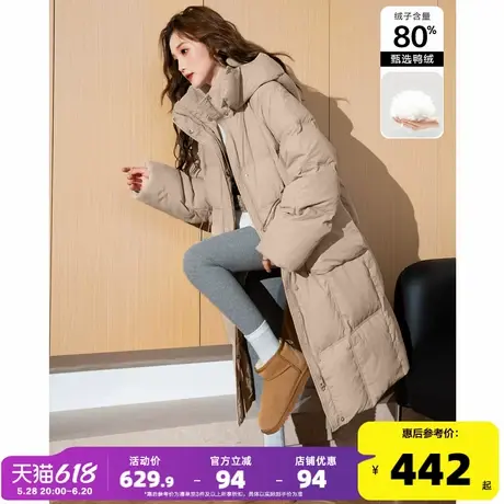 【防水】唐狮2024新款羽绒服女冬季穿搭大口袋立领带帽羽绒外套商品大图