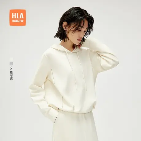 HLA/海澜之家宽松卫衣2025春夏新款连帽时尚柔软慵懒长袖女装商品大图