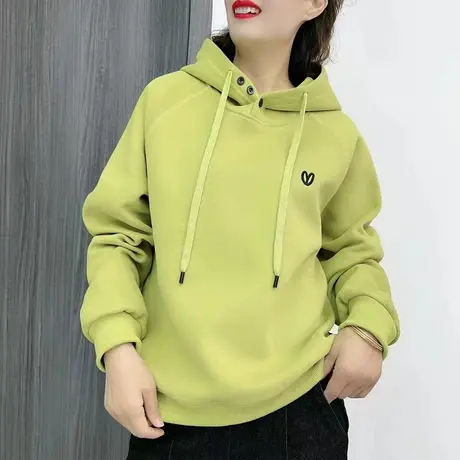 2023早春新款抽绳连帽卫衣女宽松设计感小众美式复古小个子上衣潮商品大图