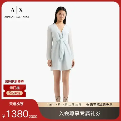 ARMANI EXCHANGE/阿玛尼2025夏季新款女士人造棉短款V领连衣裙图片