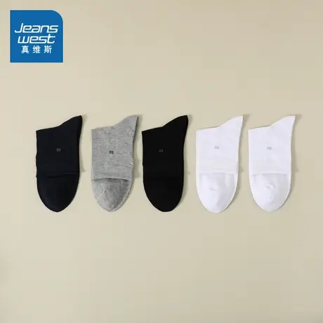 L6真维斯男装2025夏季新款男款休闲风简约印花男士中袜【5对装】商品大图