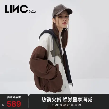 LINCCHIC金羽杰羽绒服女高街色块轻薄短款羽绒服女冬季Y22802008图片