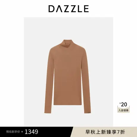 DAZZLE 地素毛衣冬季土黄色绵羊毛针织高领打底衫针织衫图片