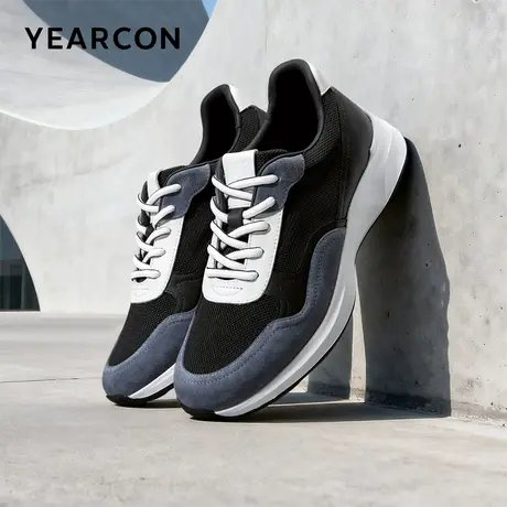 意尔康运动鞋2026春季新款真皮拼接缓震慢跑鞋户外低帮系带休闲鞋商品大图