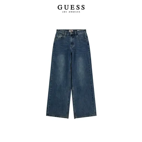GUESSOriginals23年新款秋女士阔腿直筒显瘦牛仔裤-W4RG02D4XY1图片