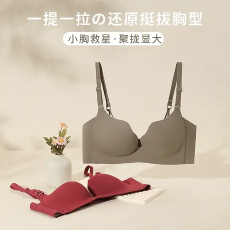 内衣女小胸聚拢无痕上托防下垂加厚平胸专用提拉显大罩杯文胸胸罩图片