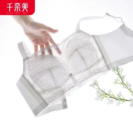 千奈美抹胸式防走光内衣女大胸显小薄款收副乳大码文胸无钢圈胸罩图片