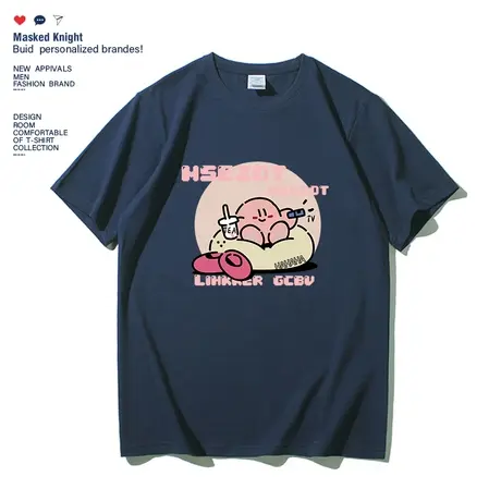 日系卡通印花纯棉短袖T恤夏季男女ins潮牌情侣圆领休闲体恤衫商品大图