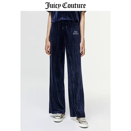 Juicy Couture橘滋休闲裤女春季新款天鹅绒长裤垂感直筒阔腿裤女商品大图