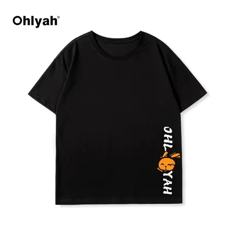 Ohlyah短袖t恤女夏季2022新款学生宽松oversize潮牌个性印花上衣商品大图