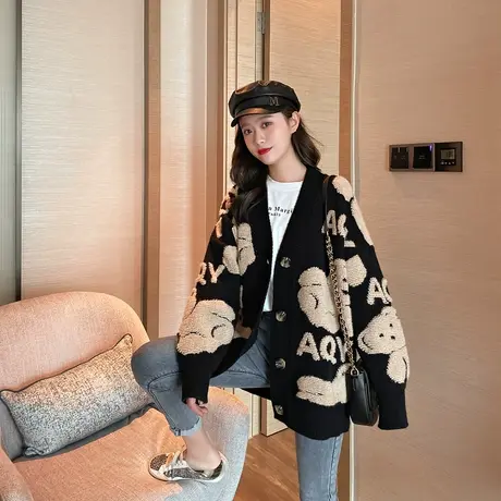 毛衣2023年新款女装秋冬季秋款秋装女士针织开衫宽松百搭外穿爆款图片