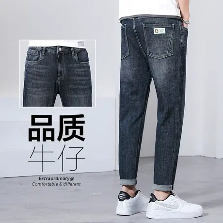 深色牛仔裤男士直筒宽松休闲男裤子夏天男装夏季薄款春秋款高级感商品大图