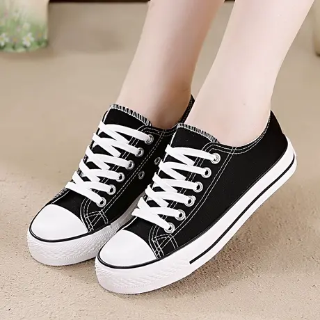 春秋经典款帆布鞋女鞋学生鞋潮流时尚百搭女士布鞋平底四季款透气商品大图