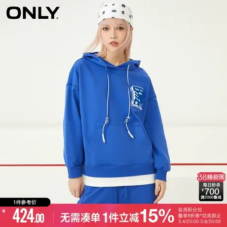ONLY时尚百搭字母设计宽松连帽落肩卫衣女|12249S039商品大图