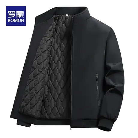 罗蒙中年男士棉衣秋冬款商务保暖夹克衫爸爸装加厚棉服立领外套男图片