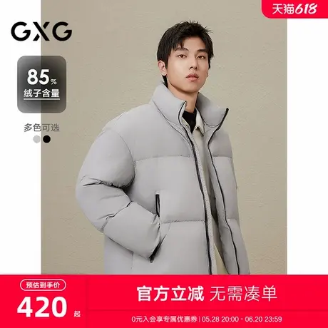 2024年秋冬新品休闲男士简约宽松鸭绒保暖立领羽绒服男外套商品大图