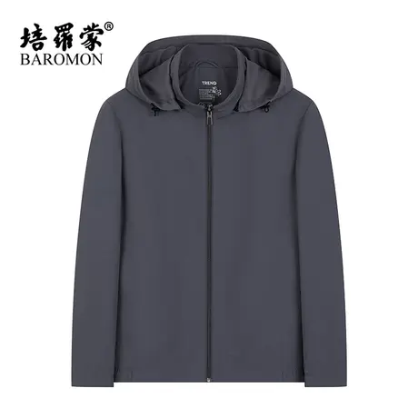 BAROMON/培罗蒙2023秋季新款防风连帽通勤夹克男士中年休闲外套图片
