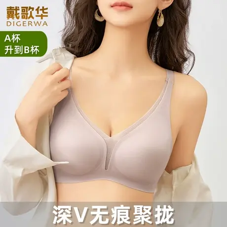 戴歌华新品深V无痕内衣女小胸聚拢防下垂上托一体式无钢圈文胸罩商品大图