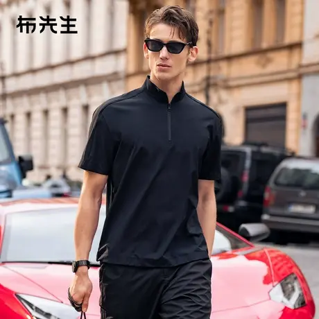 MrBu布先生纯色凉感运动机能T恤2025夏拉链高级男短袖父亲节礼物商品大图