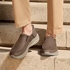 Skechers斯凯奇闪穿鞋夏季男鞋一脚蹬商务鞋舒适轻质休闲运动皮鞋商品大图