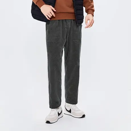 佐丹奴裤子男装灯芯绒纯棉松紧腰直筒休闲长裤 01111749商品大图