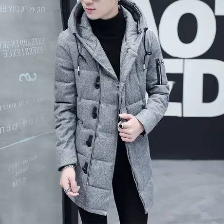 2023新款冬季男士外套潮流个性棉衣男中长款棉袄帅气男装羽绒棉服图片