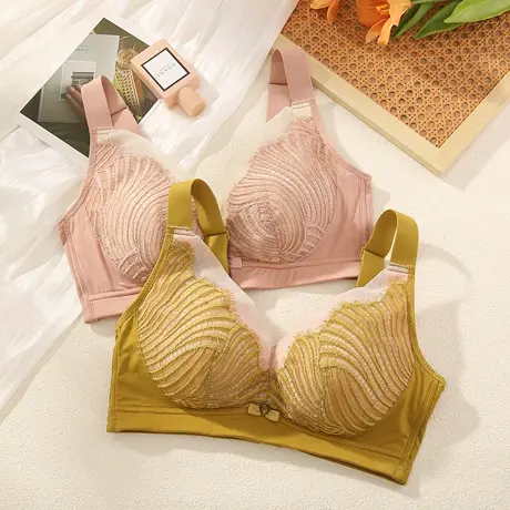Shaply/莎莲妮大胸显小内衣女大码薄款透气蕾丝防走光收副乳文胸商品大图