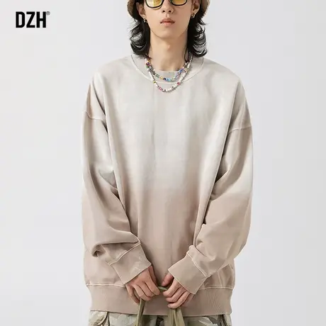 男士420g重磅卫衣男圆领长袖上衣渐变衣服秋季情侣打底衫外套男款商品大图