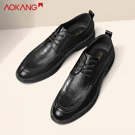 奥康真皮男鞋商务软底正装皮鞋男厚底德比鞋增高休闲爸爸鞋子耐磨商品大图