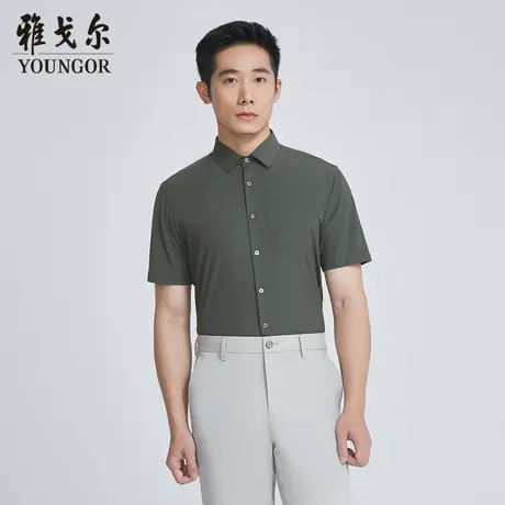 雅戈尔奥莱 商场同款男士短袖衬衫新款官方正品商务休闲短袖衬衫商品大图