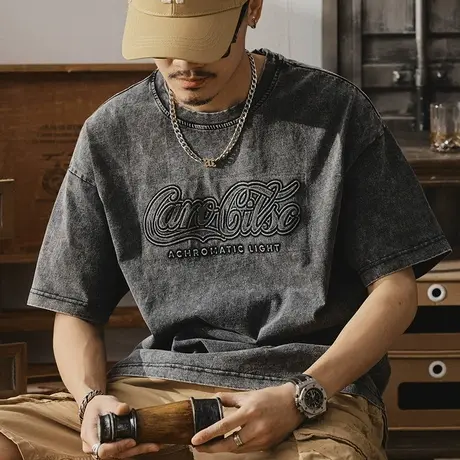 Modi Nick/摩帝尼克休闲潮流男士t恤短袖宽松纯棉潮流男款T恤潮牌商品大图