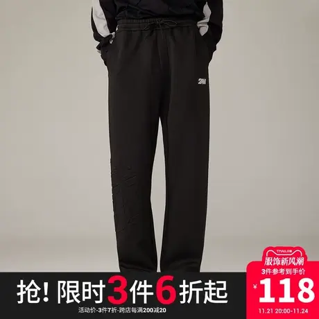 2AM潮牌LOGO章仔舒适直筒休闲裤时尚简约商品大图