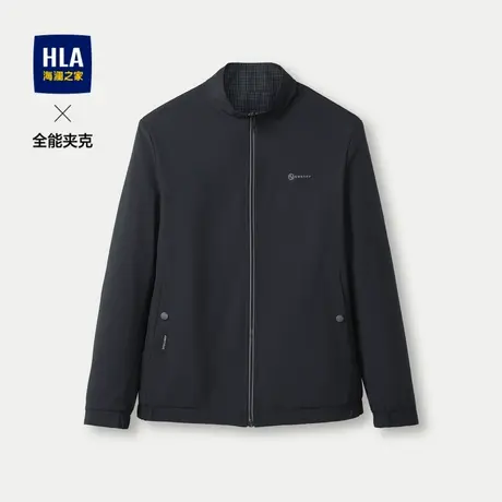 HLA/海澜之家双面穿夹克2024春夏新款立领撞色格子商务休闲外套男商品大图