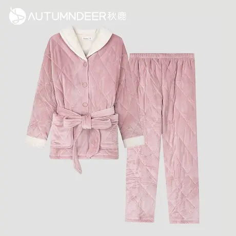 【商场同款】秋鹿秋冬珊瑚绒睡衣女款冬季天鹅绒可外穿家居服2804商品大图