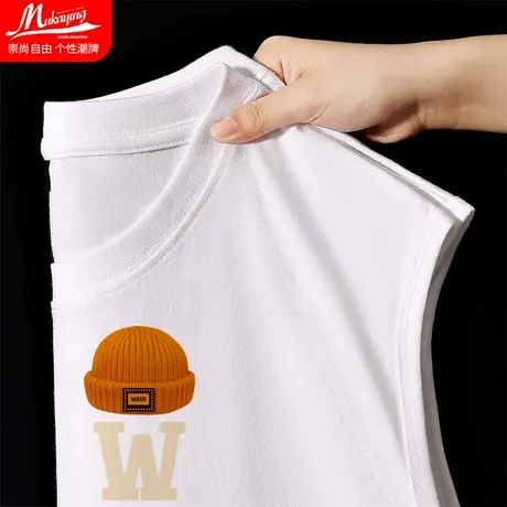 美式潮流个性背心男夏季新款纯棉运动健身坎肩宽松大码无袖t恤男图片
