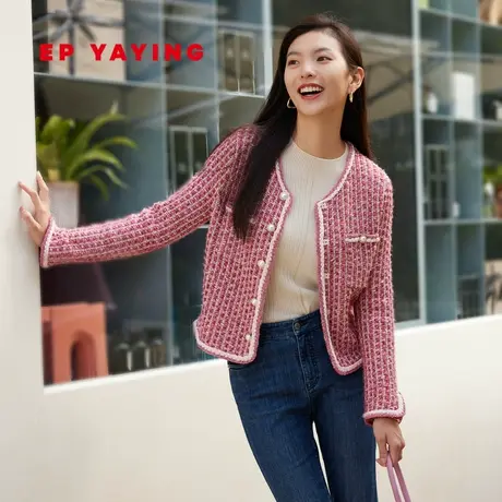 [小香风]EP YAYING雅莹女装 短款优雅针织外套 商场同款9183A商品大图