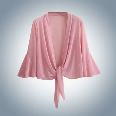 配裙子的小披肩夏季薄款短款开衫百搭很仙的防晒衣吊带外套罩衫薄图片