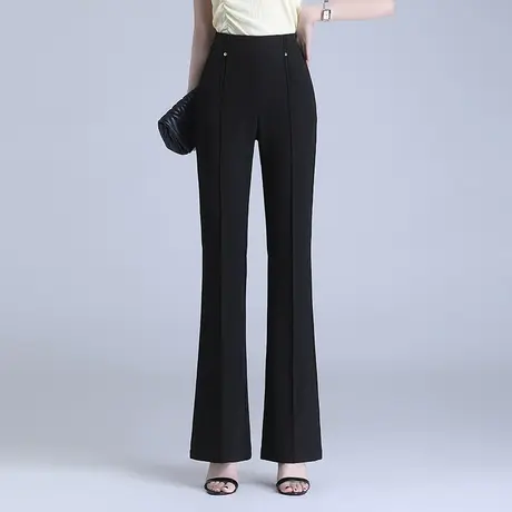 高腰女裤微喇裤春夏2023新款显瘦垂感通勤喇叭裤长裤气质休闲裤子商品大图