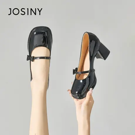 Josiny/卓诗尼法式玛丽珍女鞋2023夏秋新款时尚配裙子淑女高跟鞋商品大图