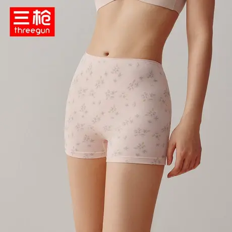 三枪内裤女春夏高腰平角裤棉莱卡弹力高弹轻薄印花妈妈四角内裤图片