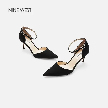 【商场同款】Nine West/玖熙高跟凉鞋女细跟尖头法式小羊皮高跟鞋图片