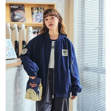 唐狮棒球服外套女春秋季新款女小众设计感穿搭短款休闲外套中性商品大图
