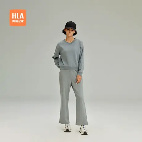 HLA/海澜之家sportsday马术运动卫衣25春季新款V领宽松套头衫女装商品大图