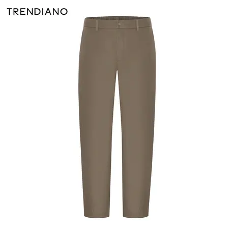 TRENDIANO官方简约百搭梭织斜纹宽松休闲西裤男潮2023新款冬季商品大图