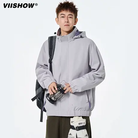 VIISHOW【可脱卸帽】秋季夹克男士休闲宽松潮流户外外套2025新款图片