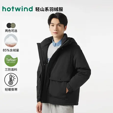 热风男装24冬新款男士柔软舒适温暖惬意羽绒服轻户外羽绒服商品大图